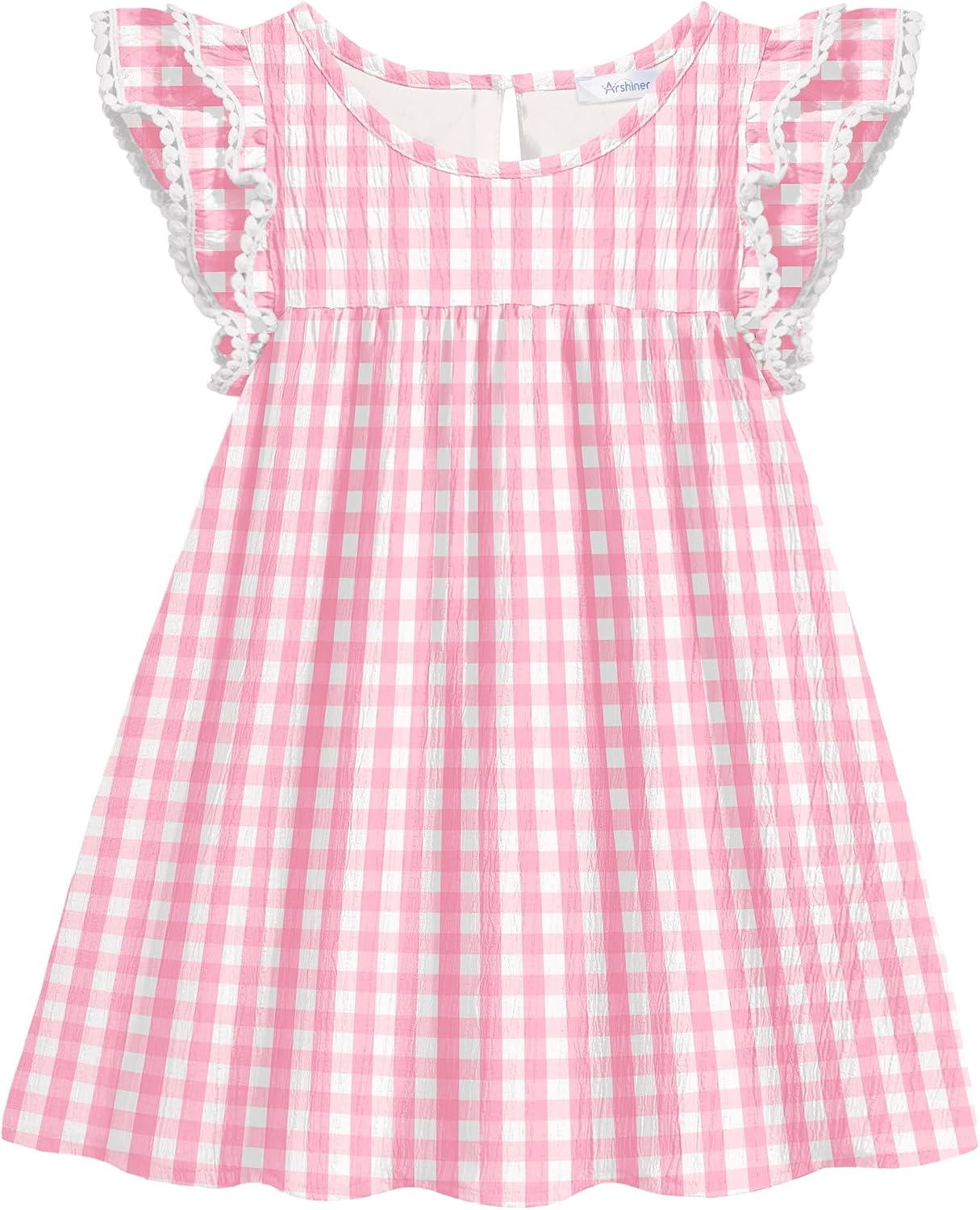 Arshiner Girls Summer Dress Toddler Ruffle Sleeve Dresses Kids Swing Casual Beach Boho Sundress with Pockets for 1-7t