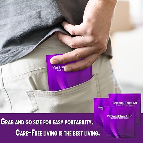 Miniatura 6 de pH Advantage 3 x Kit de inodoro personal  Kit de baño público  Papel higiénico, funda de asiento de inodoro, toallitas para glúteos, toallitas de