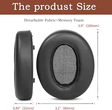 WH-XB910N Ear Pads YDYBZB Earpads Ear Cushions Headband Cover Replacement Compatible with Sony WH-XB910N WH-XB910 XB910N Headphones | Ear Pads Cushions with Soft Protein Leather,Added Thickness Noise Isolation Memory Foam - Black