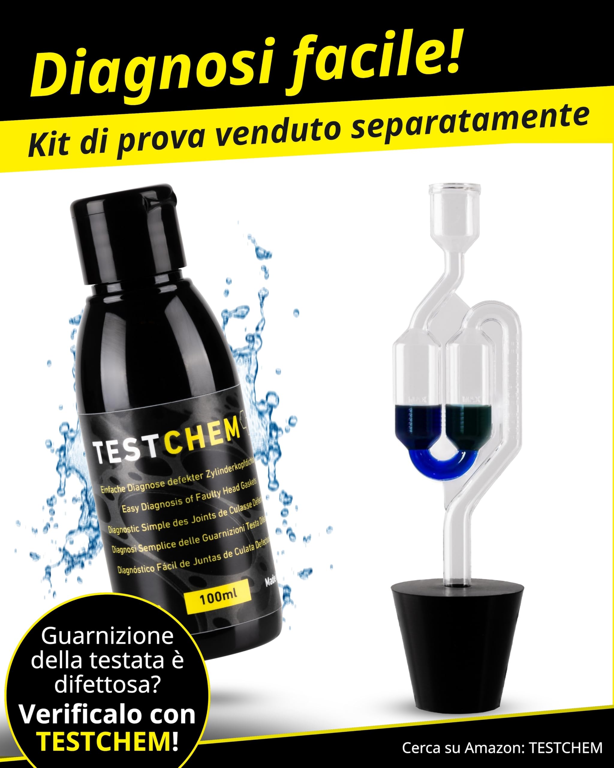 STEEL SEAL Sigillante guarnizione testata – Ripara la guarnizione, ferma la perdita di liquido refrigerante e previene danni al motore senza officina – Adatto a tutti i motori raffreddati ad acqua