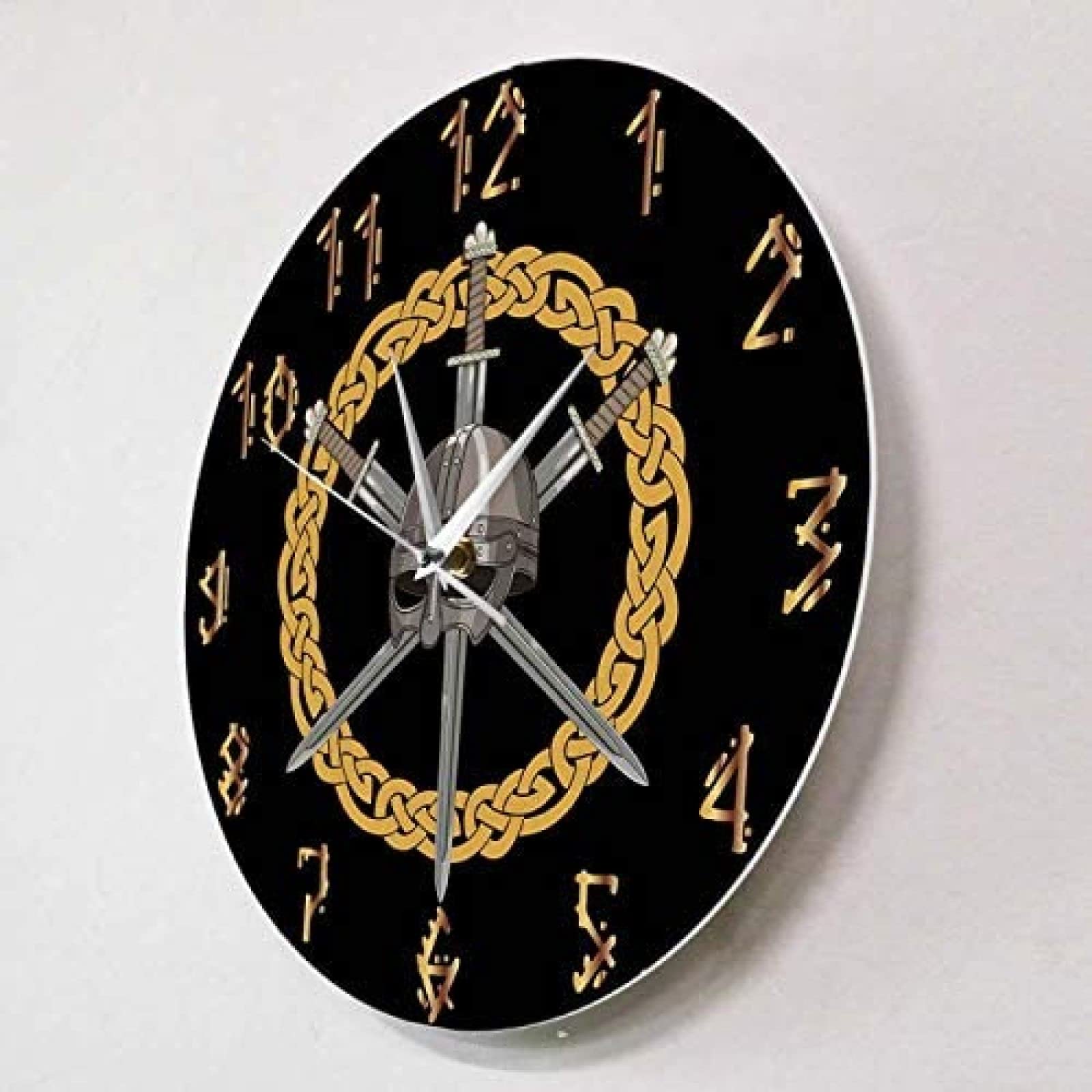 Amazon.co.jp: 3つの交差した剣が付いている壁掛け時計