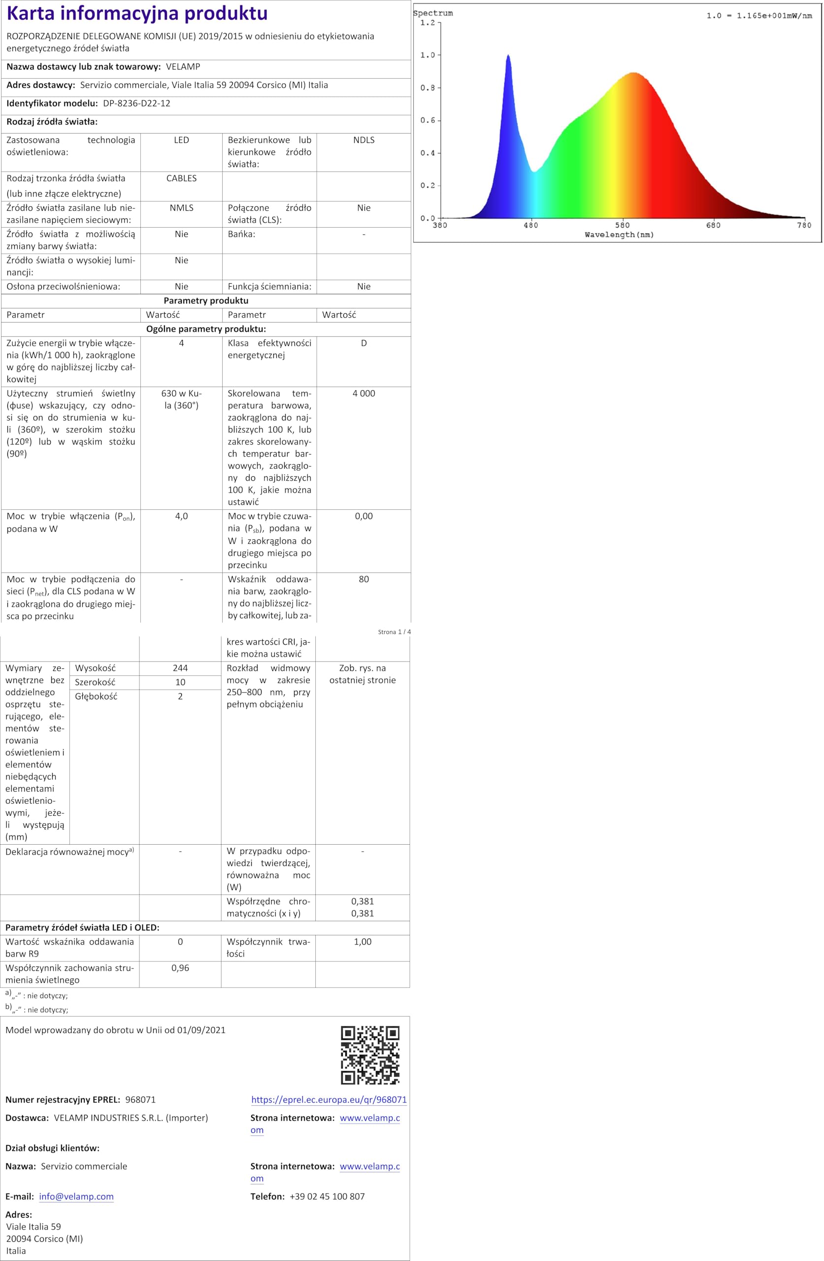 Velamp Stolik LED, 510 lm (6 W) ochrona oczu, regulowane ramię, ściemniany, przełącznik dotykowy, lampa do nauki, dom, czytanie, biurko, 6 W, czarny