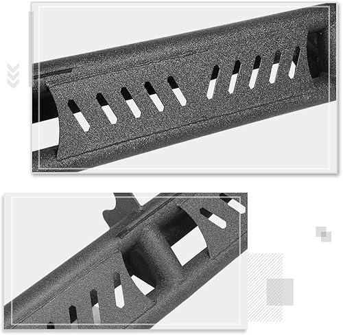 Miniatura 5 de [Par] Estribos laterales de acero negro de 6.75 pulgadas compatibles con Jeep Wrangler Unlimited 4-Dr 18-24