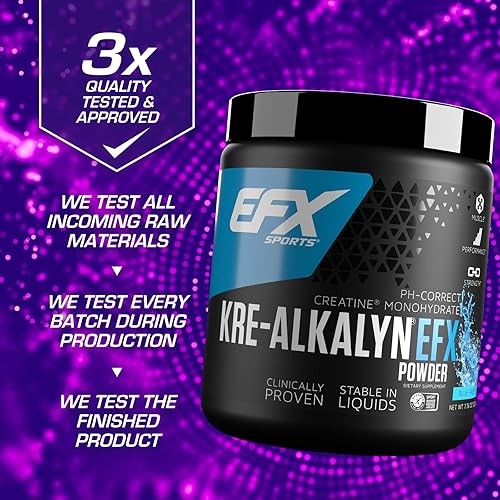 Miniatura 6 de Nuevo EFX Kre-Alkalyn  Monohidrato de creatina correcto de pH  Fórmula patentada gana fuerza desarrolla músculo y mejora el rendimiento  Blue Frost