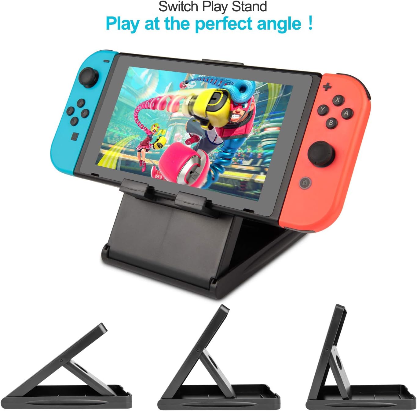 Keten Accessories Kit for NS, Including Carry Case, Charging Dock, Playstand, Extension Cable, Game Card Case, Screen Protector, J-Con Grips, Wheels, Crystal Case, TPU Case, Caps : Video Games