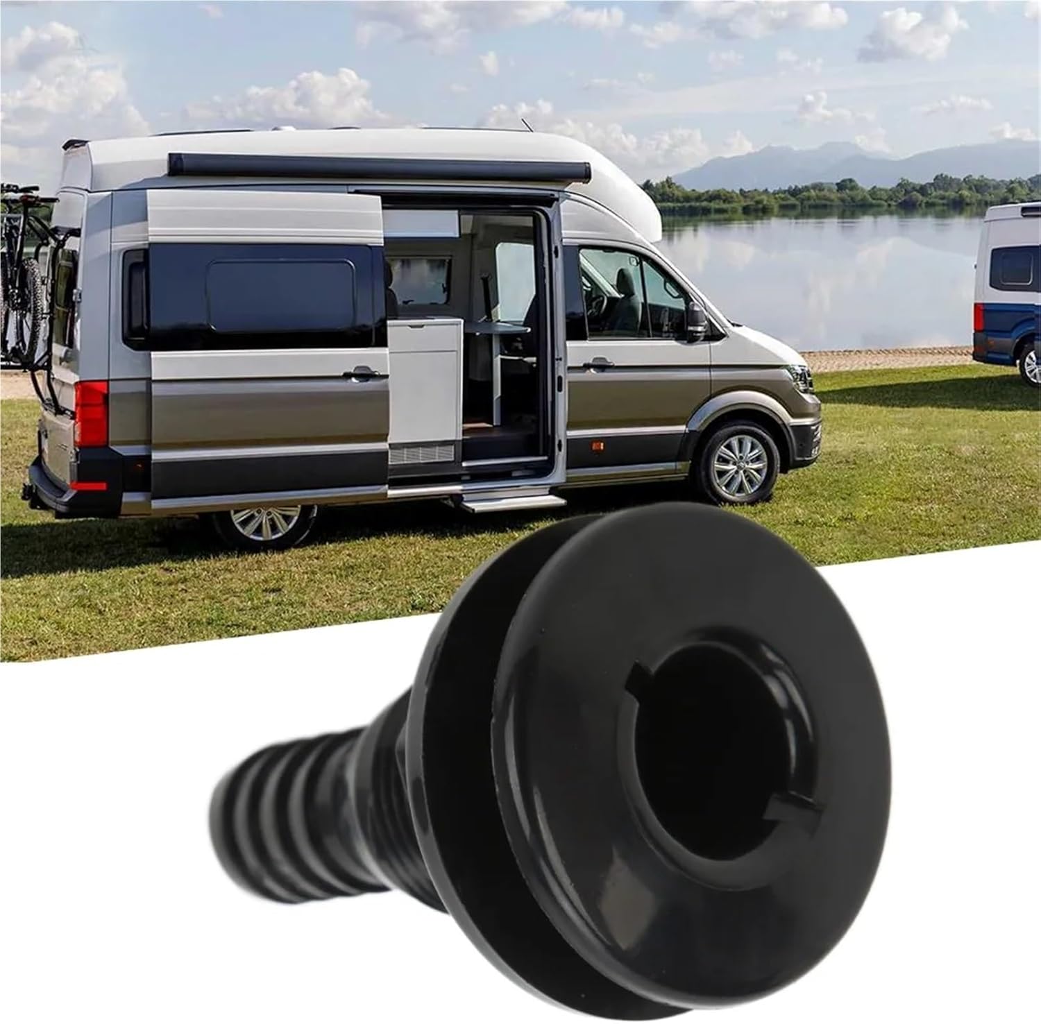 Durable 12 Pcs Multi-Size Boat Through Hull Connector ABS Plastic White Thru Fitting Straight Black Drain Outlet Boats