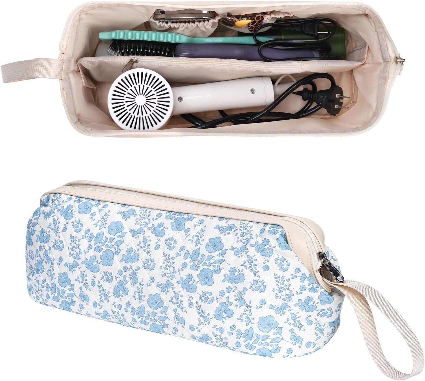 Hair Tools Travel Bag, Quilted Hair Tool Bag for Women, Portable Hair Dryer Organizer Case Compatible with Dyson Airwrap Styler
