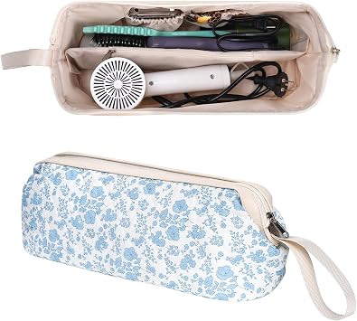 Hair Tools Travel Bag, Quilted Hair Tool Bag for Women, Portable Hair Dryer Organizer Case Compatible with Dyson Airwrap Styler