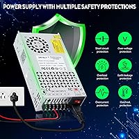 Vista 4 de VAYALT Fuente de alimentación de conmutación DC 12V 50A 600W, Convertidor de CA a CC de 110V/220V, Conmutación regulada universal, Fuente