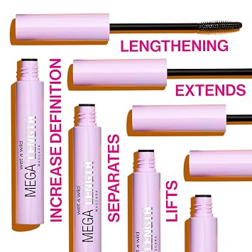wet n wild Mascara - Lengthening, Vitamin E Enriched, Precision Comb Brush, Cruelty-Free, Gluten-Free, Sulfate-Free & Vegan - Very Black