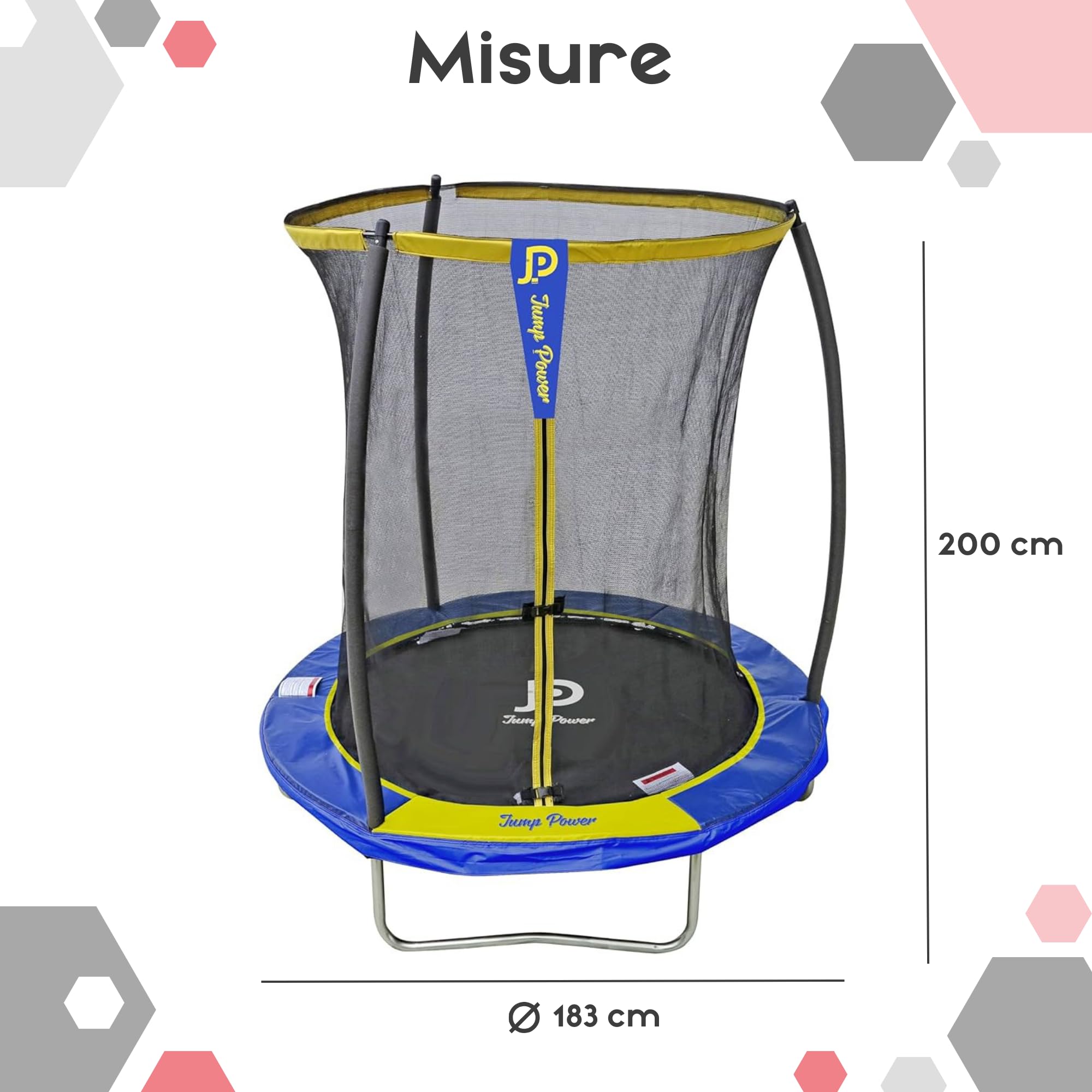Trampolino Tappeto Elastico Per Giardino Ø 183/244 Set Completo Rete Di Sicurezza Scaletta Copertura Del Bordo Per Bambini Adulti Rotondo Sport Tempo Libero