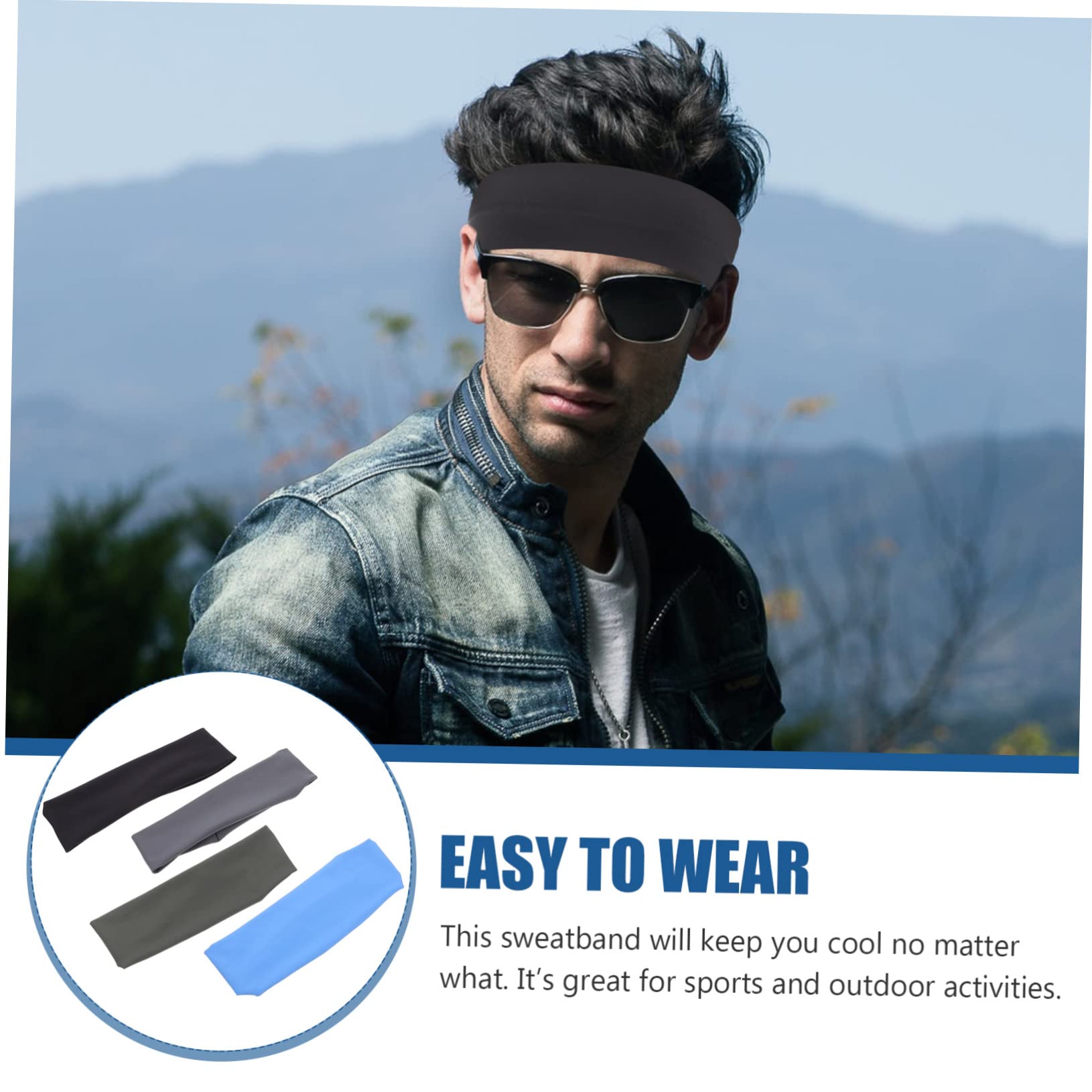 BESTYASH Diadema Deportiva Diadema para Hombres Diadema con Banda para El Sudor Diadema De Hombres Banda para El Cabello para Hombres Diademas para Hombres Venda Poliéster