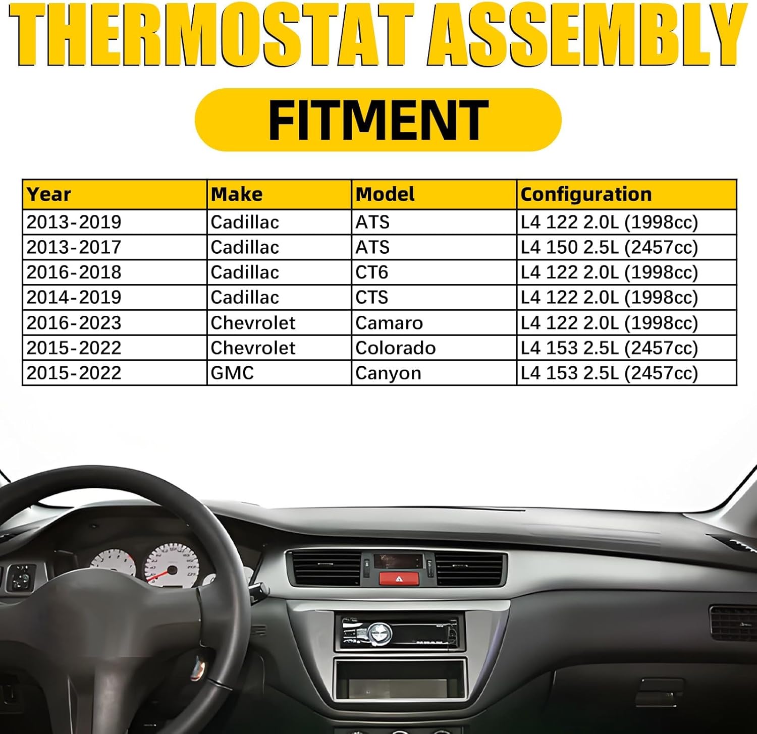 Upgrade Aluminum Engine Coolant Water Outlet Compatible with 2013-2019 Cadillac ATS CT6 CTS 2016-2023 Chevy Camaro 2015-2022 Chevy Colorado 2.0L 2.5L Replace 25201459
