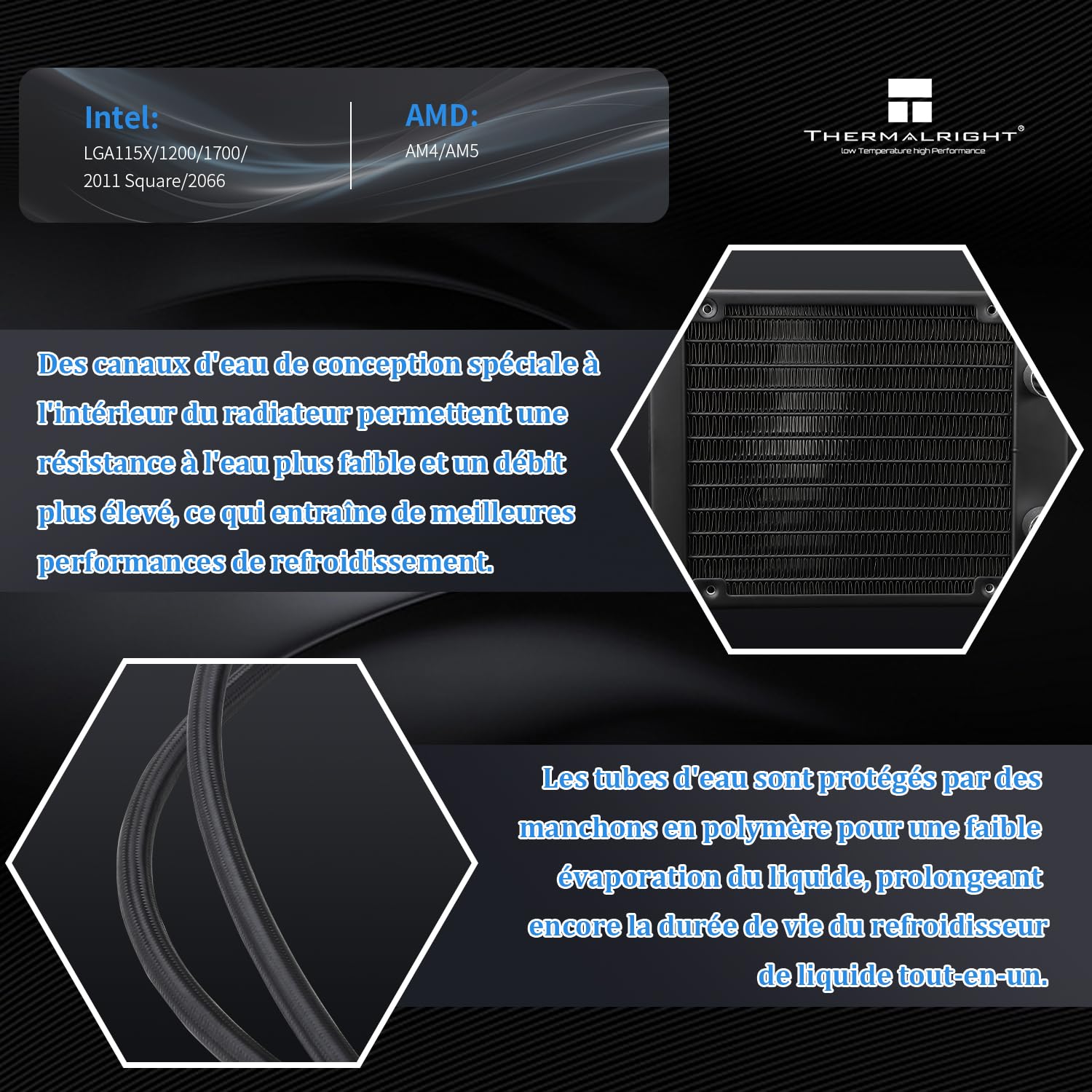 Thermalright AQUA Elite 120 V3 ciekły procesor chłodzący procesor, prędkość obrotowa głowicy pompy AIO do 3300 obr./min, wentylator TL-C12B-S V2 PWM, do AMD/AM4/AM5, Intel LGA1150/1151/1200/2011/1700,