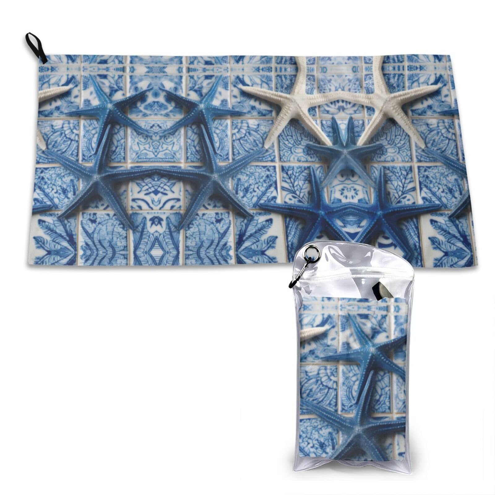 Wxwjshmgc White Starfish Print Cooling Towel, Gym Towel,Cooling Towels For Neck, Soft Breathable Travel Cool Towel,Sports Towels For Gym,Camping