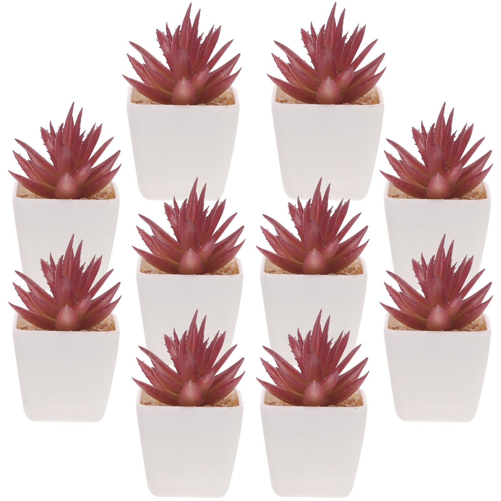 Suculentas artificiales pequeñas decorativas de plástico realista con macetas minimalistas