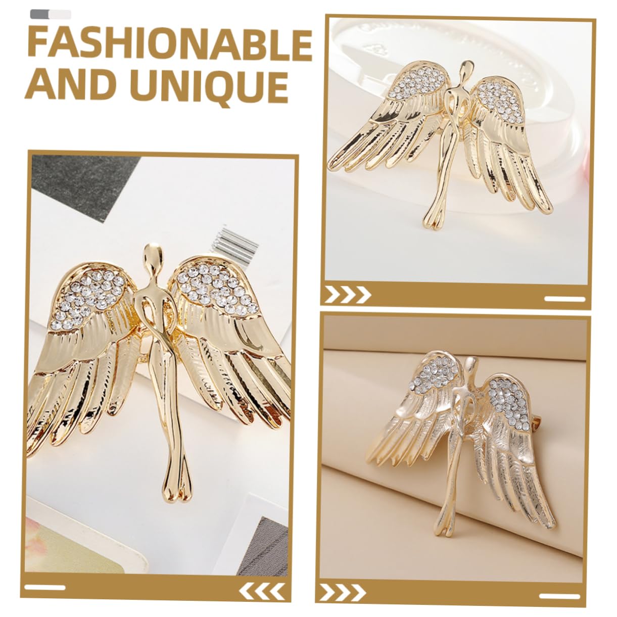 Broche de Metal para Solapa de Ropa de Mujer, Estilo estético, para Sombrero o Chal, aleación de Zinc Dorado.