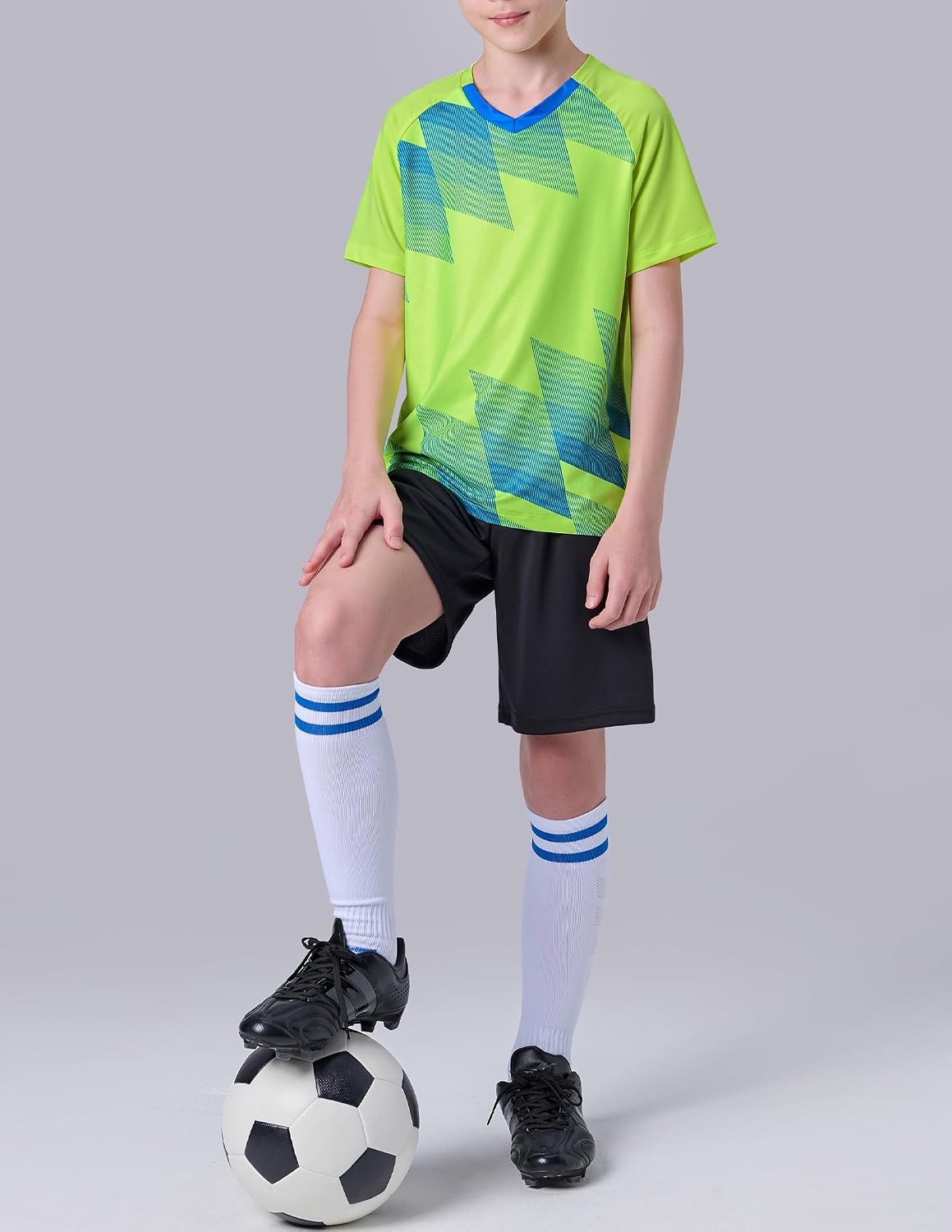 2 Pack Boys' Soccer Jerseys, Dry Fit Athletic Short Sleeve T-Shirts for Youth Kids, Performance Tops Activewear
