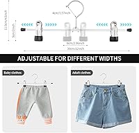 Vista 2 de Paquete de 12 perchas para pantalones con clips para mujer, perchas de metal resistente para ropa para armario, ahorro de espacio, antideslizante