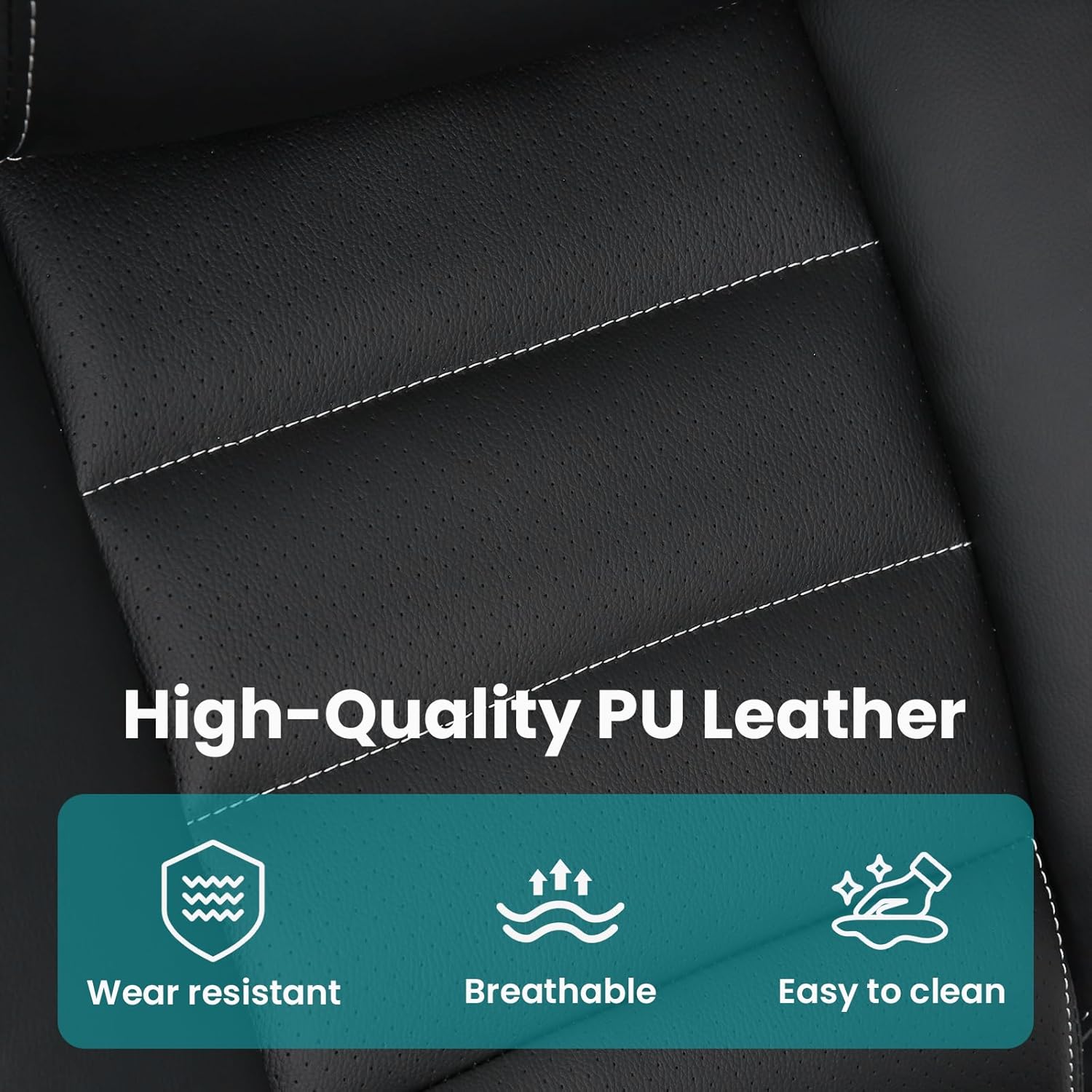 Big and Tall Executive Office Chair 400lbs for Heavy People, Ergonomic Computer Desk Chair with Lumbar Support & Adjustable Headrest, Comfy High Back Leather Office Chairs for Back Pain Relief, Grey