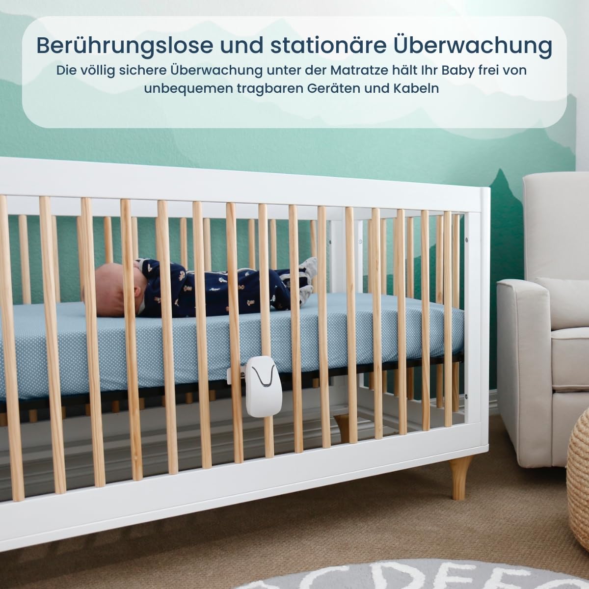 Babysense True Sleep HD Video-Babyphone mit Nachtlichtkamera & Bewegungsmonitor für Babys mit Echtzeit-Warnungen, kontaktlos, 2-in-1, Nur für den Heimgebrauch