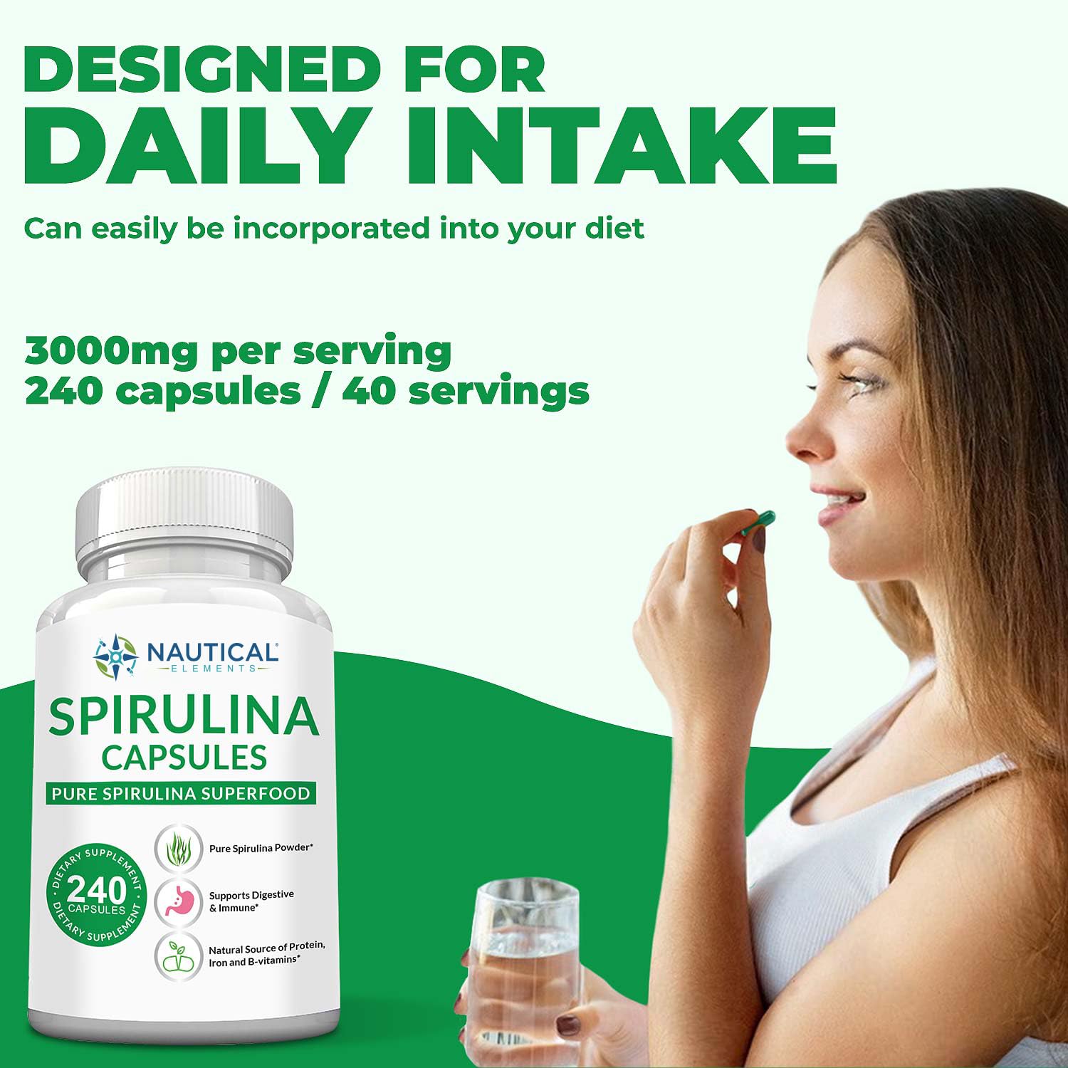 Spirulina Capsules 3000mg - 40 Servings Of Organic Spirulina Capsules — Amazon image 6
