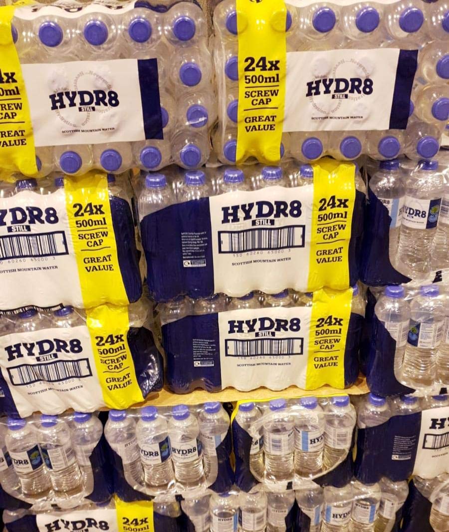 Hydr8 500ml Bottles Natural Spring Bottled Mineral Water Containers Home Commercial Use Quality Guarantee - Ideal for Home Resturants, Offices, Business, (24 Bottles)