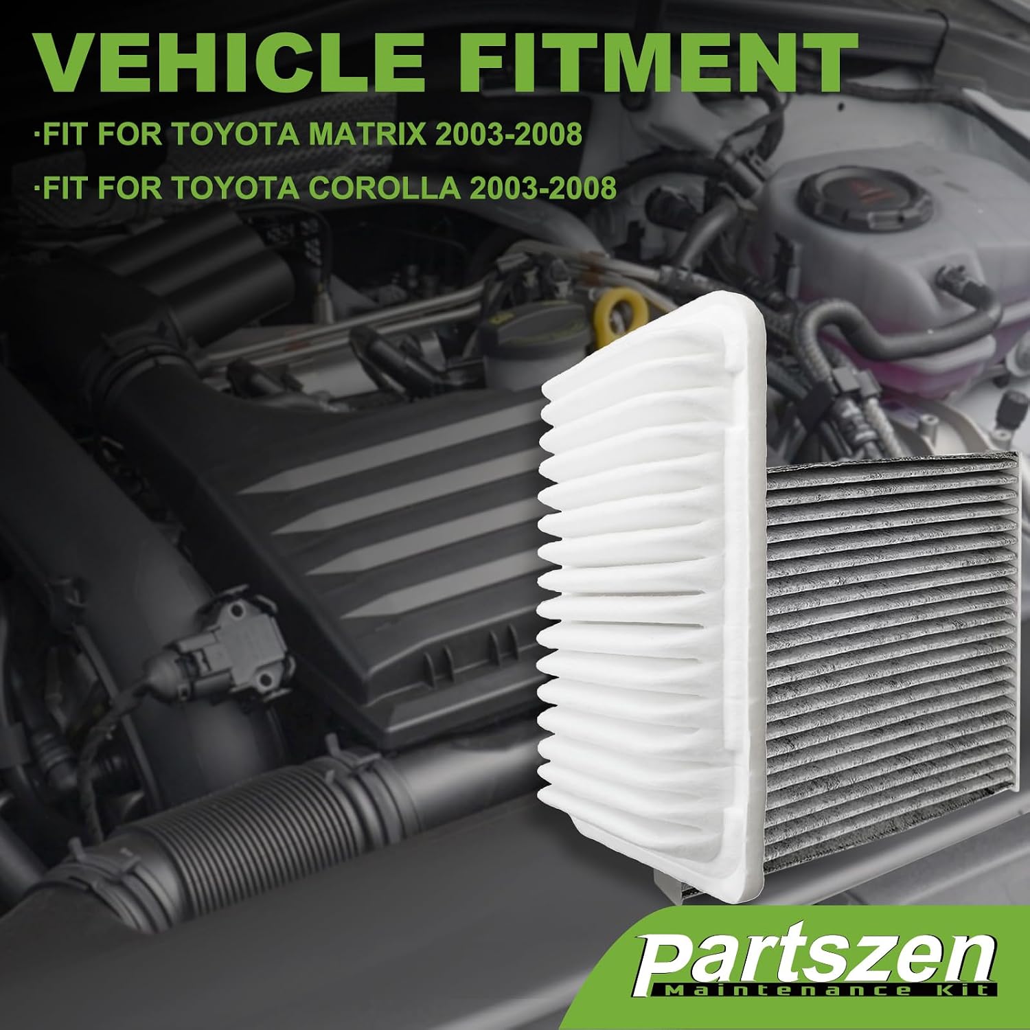 87139-07010 17801-0T030 Engine Air Filter & Carbon Cabin Air Filter for Toyota Corolla 2009-2019 Matrix Yaris for Pontiac Vibe for Scion iM xD 2006-2019