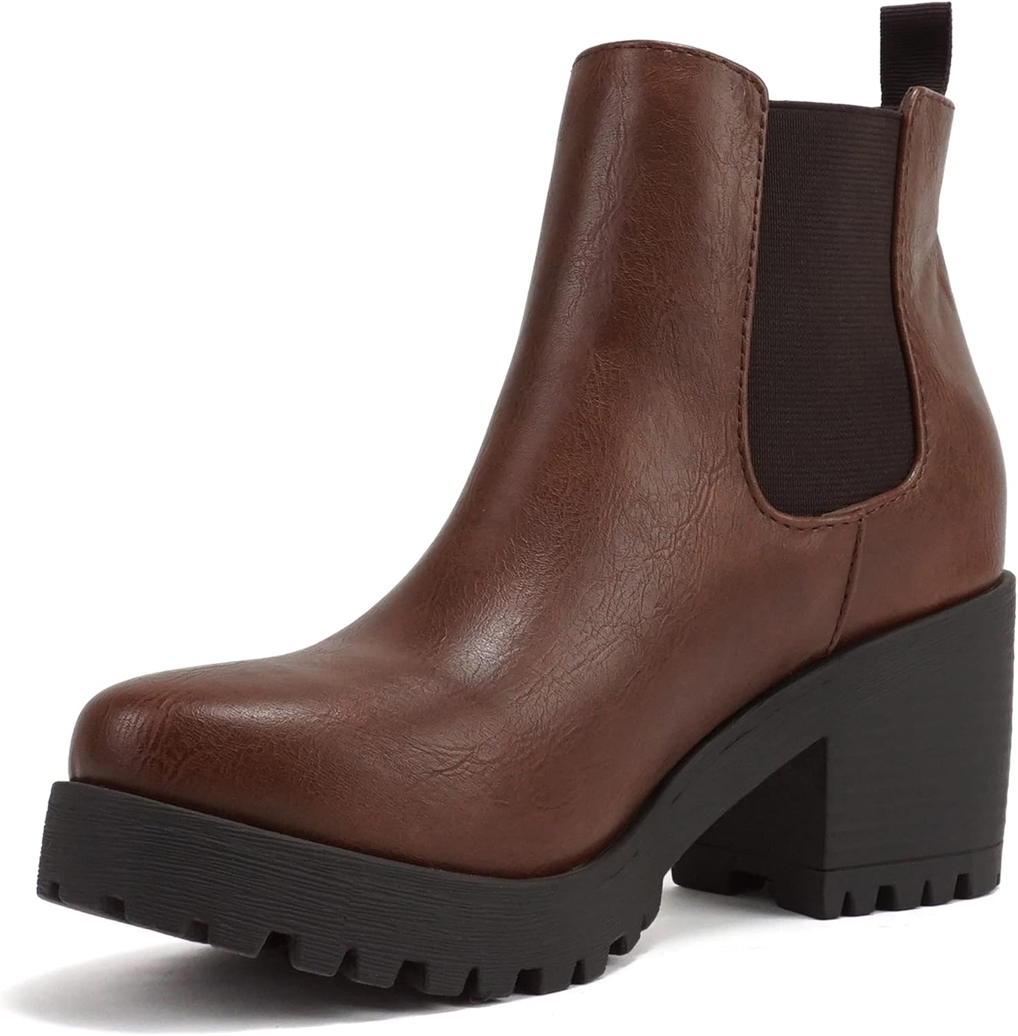 Soda Top Shoes Jaber Ankle Boot W Lug Sole Elastic Gore and Chunky Heel - Image 4