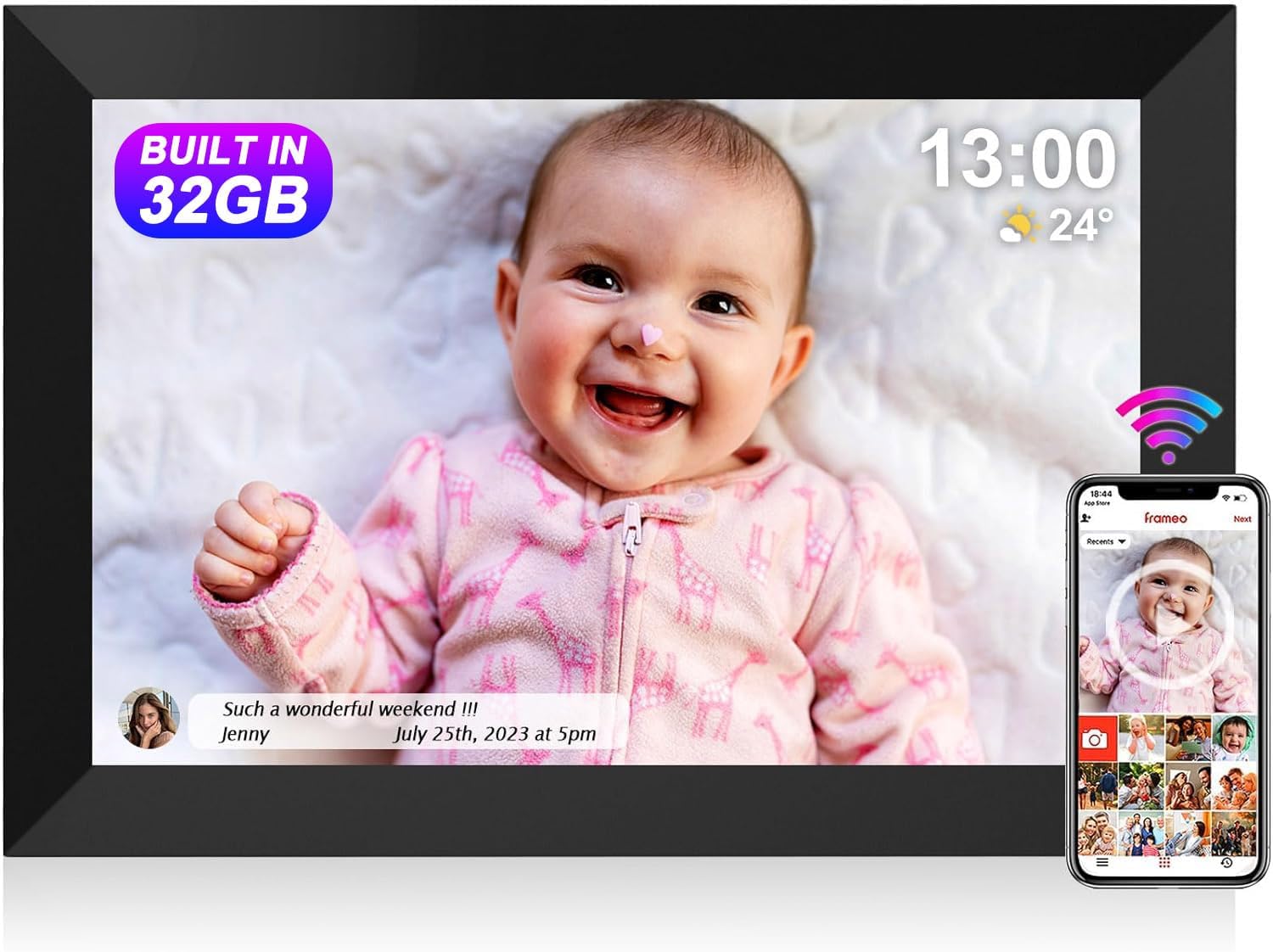 TEKXDD 10.1 Inch Photo Frame WiFi, Smart Cloud Digital Picture Frame