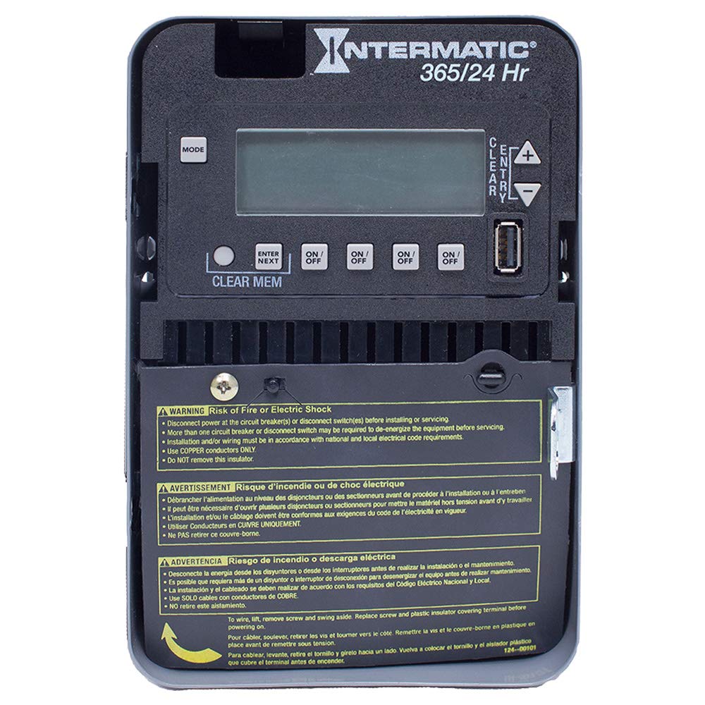 Intermatic Electronic Timer, 30 Amps, 120 to 277Vac Voltage, Operation Mode: 24 Hr./365 Days, Number of Channel
