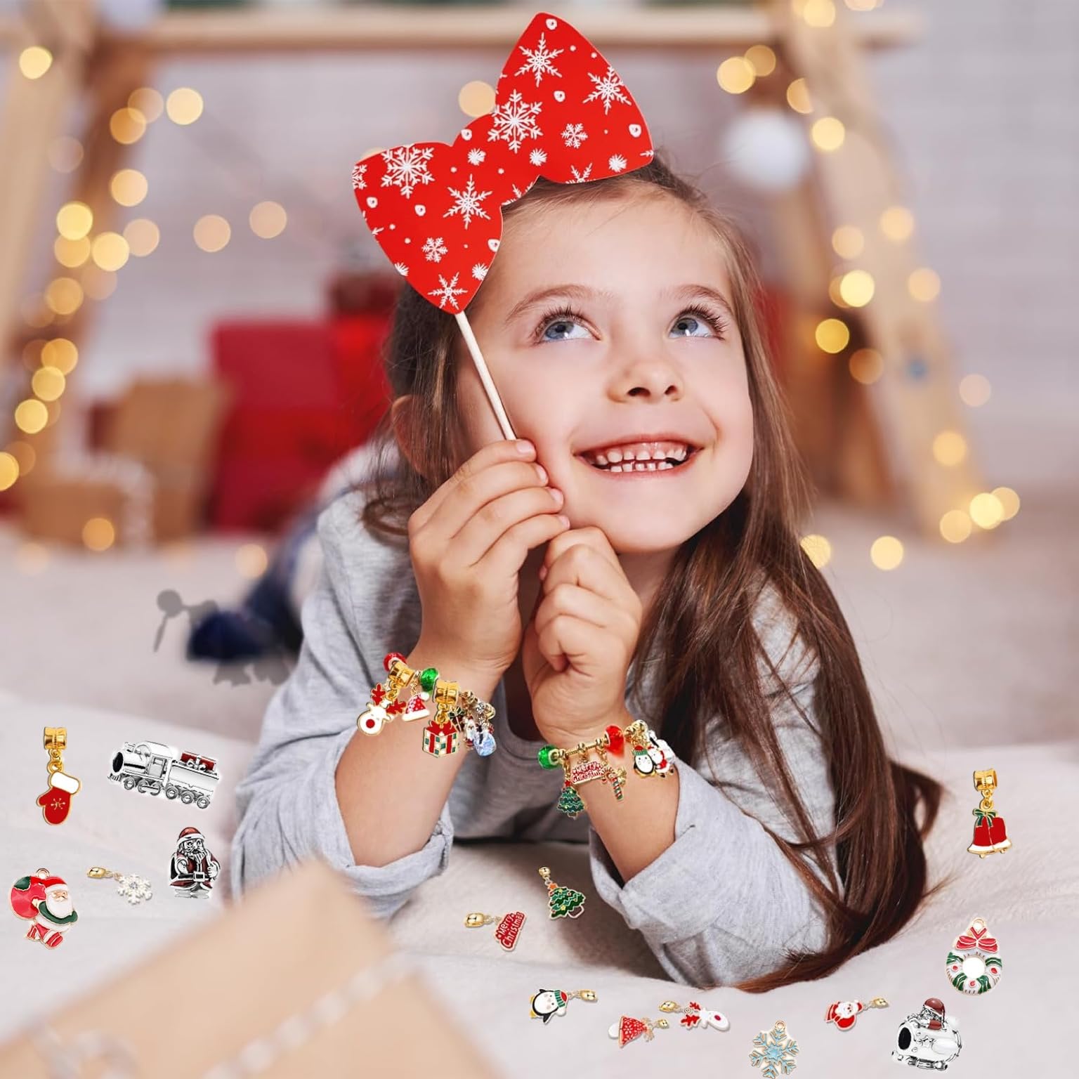 Jewellery Advent Calendar 2024 Girls, Advent Calendar 2024 Teen Girls, 24 Days of Surprise Xmas Count down Gifts, DIY Charm Bracelet Making Kit Gift Idea for girls - Image 2