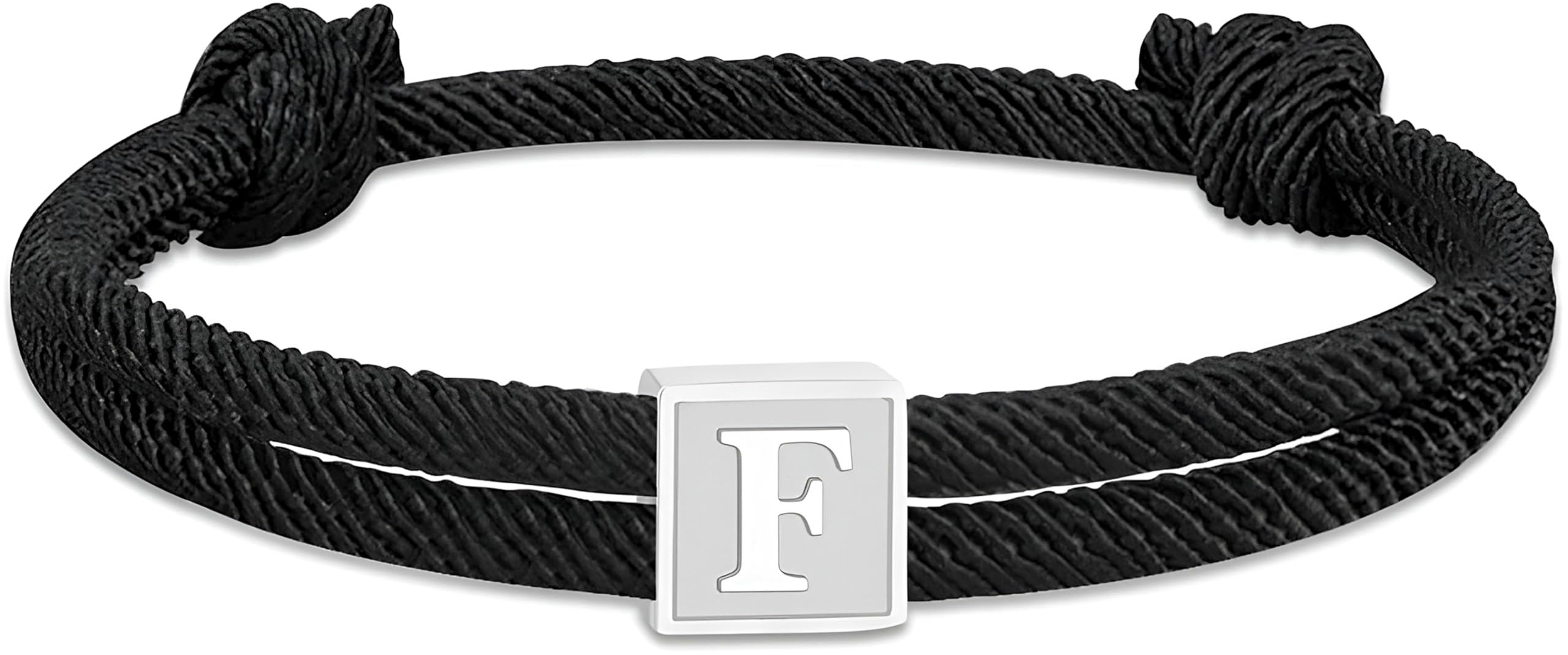 OANM studio 2025 Graduation Gifts, Rope Initial Bracelet for Men, Stainless Steel A-Z Letter Charm Bracelet, Handmade Braided Men Wrist Adjustable 7-