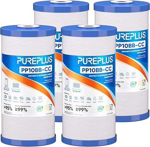 Miniatura 10 de PUREPLUS Cartucho de repuesto de filtro de agua de carbono y sedimentos de 10 x 45 pulgadas para toda la casa para GE FXHTC GXWH40L GXWH35F GNWH38S