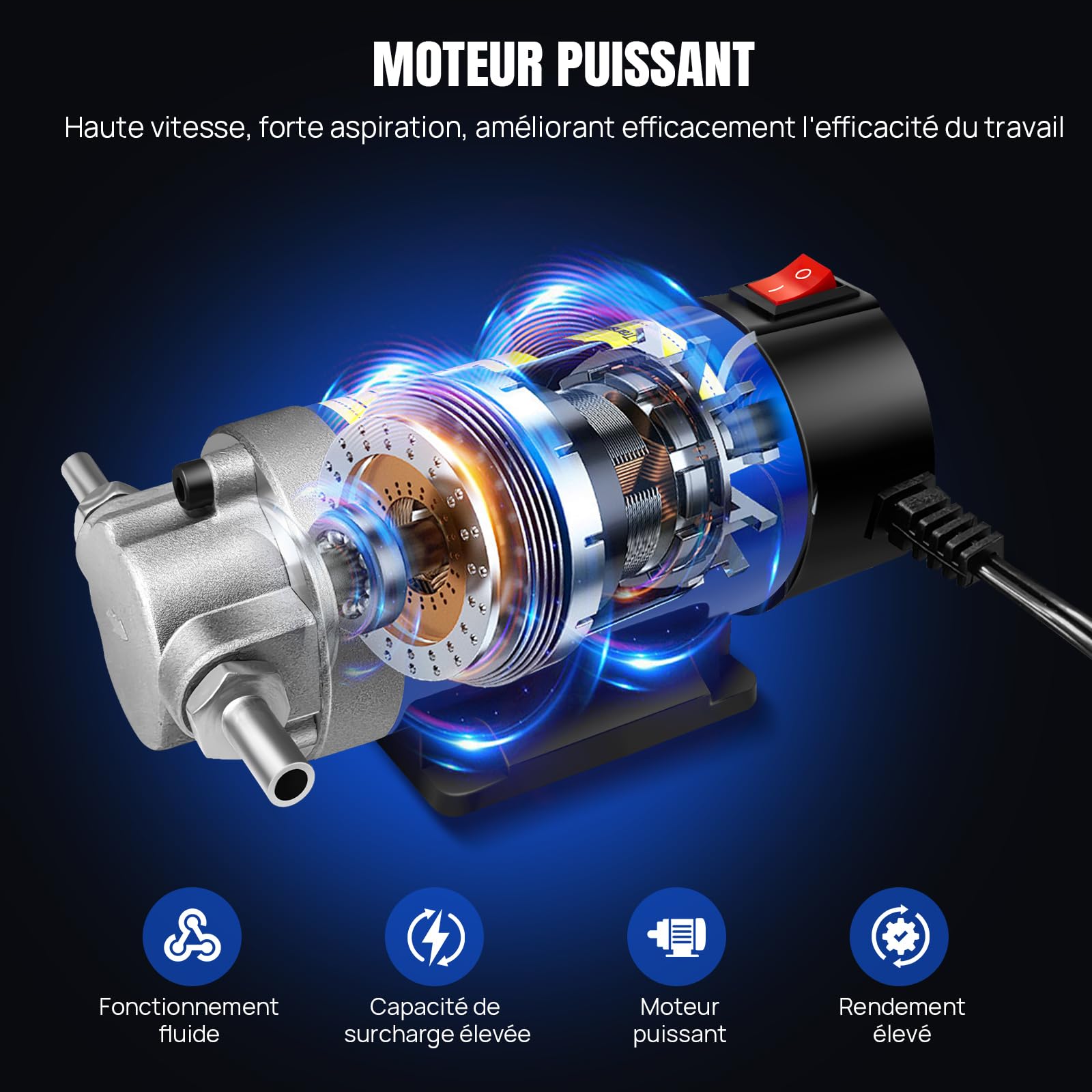 Pompe à Huile Diesel 12V 100W – Pompe de Vidange Moteur Électrique, Faible Bruit, Débit 1-3 L/min, Corps en Fonte + Moteur Cuivre Pur, avec 3 Tuyaux – Pour Voiture, Bateau, Moto