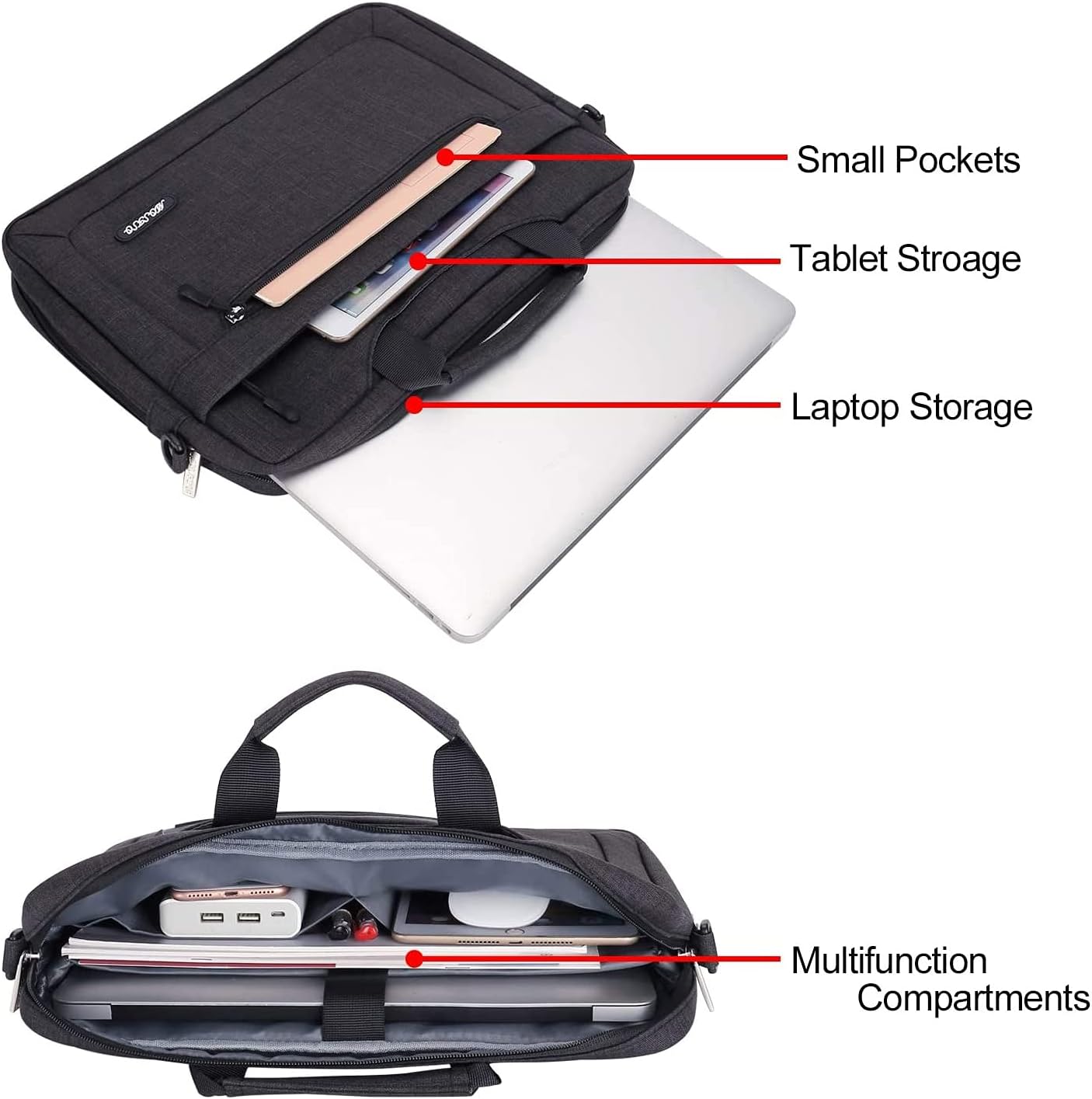 MOSISO Laptop Shoulder Messenger Bag Compatible with MacBook Pro 14 inch 2021 M1 Pro/Max A2442, Compatible with MacBook Air/Pro, 13-13.3 inch Notebook with Adjustable Depth at Bottom, Black : Electronics