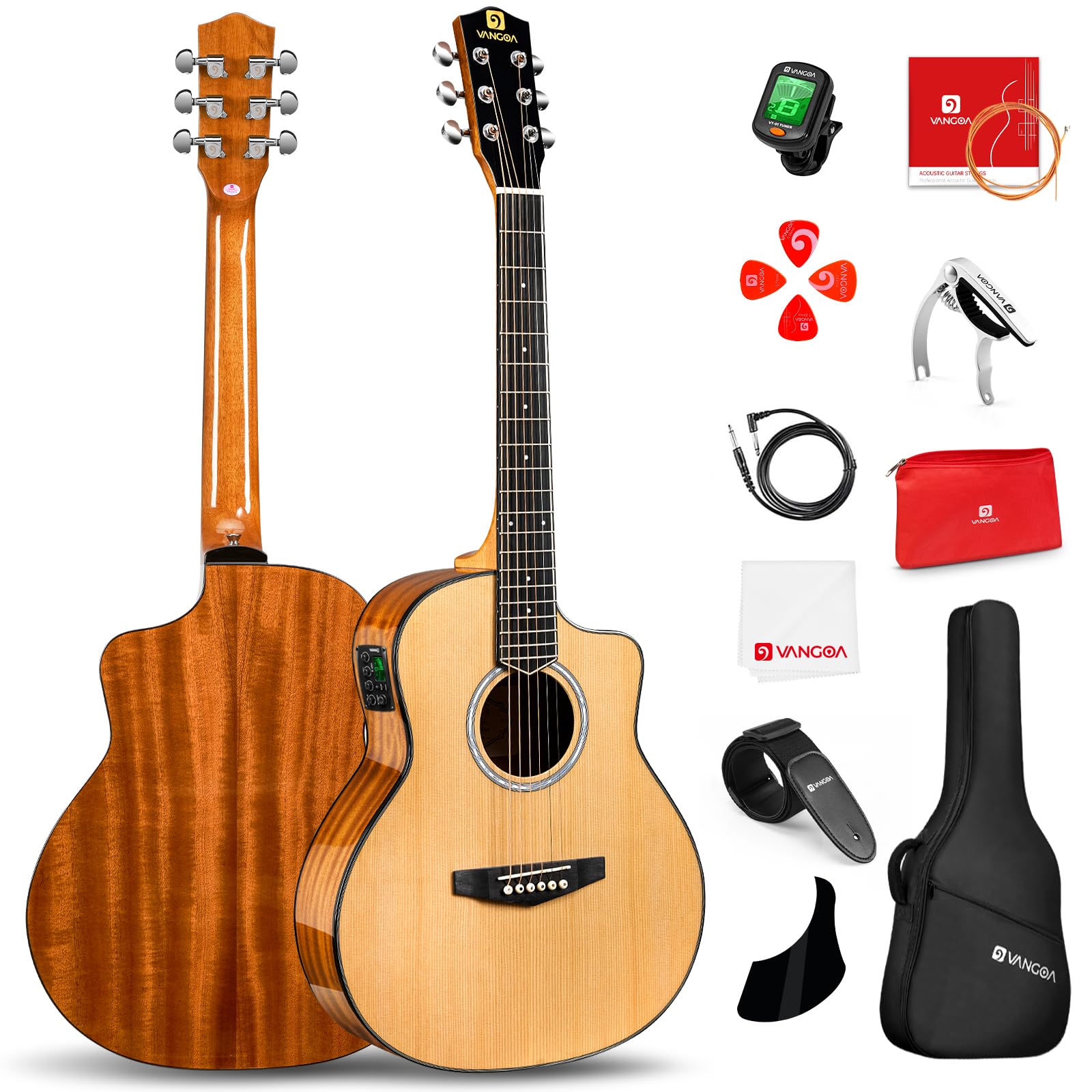 Vangoa 36-Inch Natural Acoustic Electric Guitar