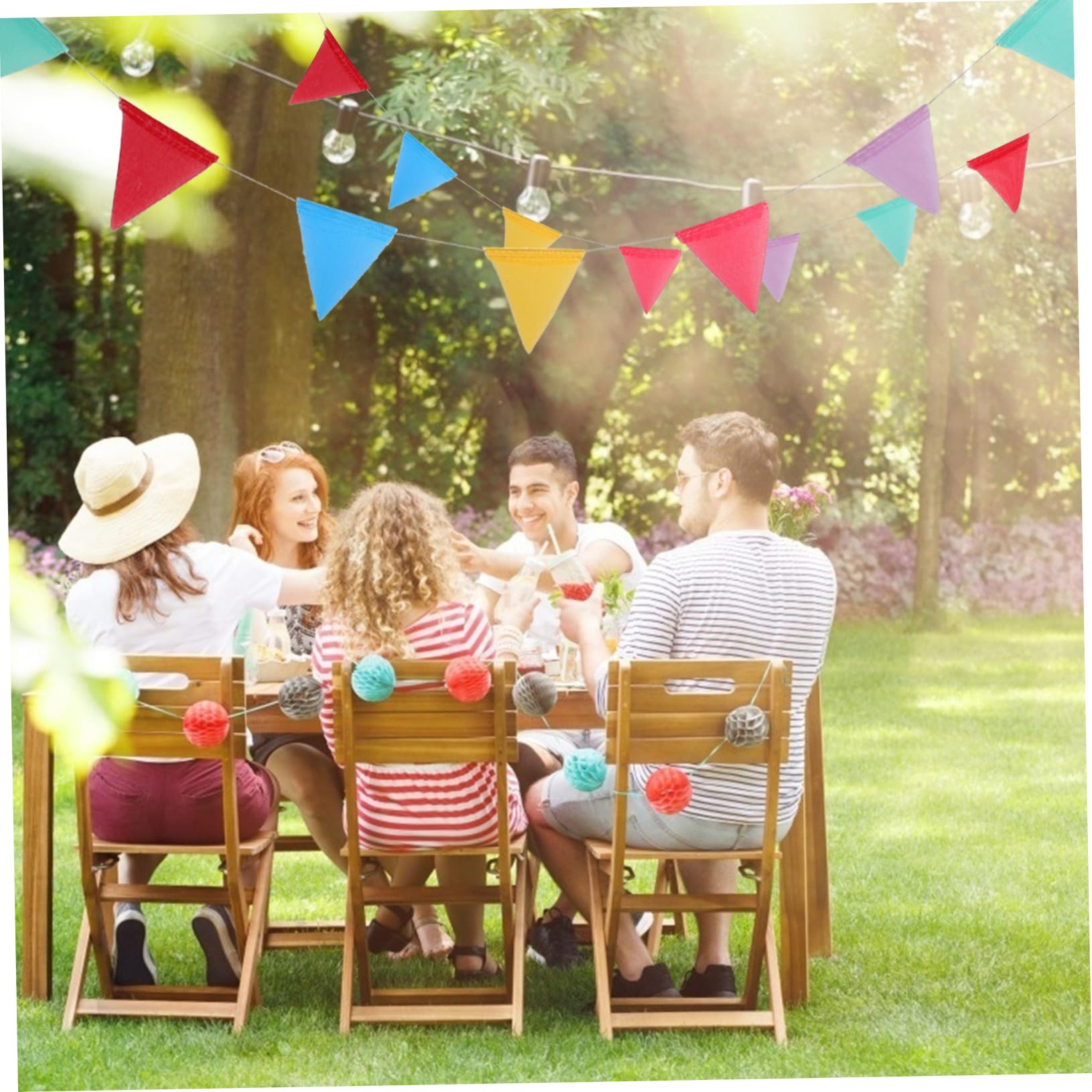 Alipis 4paquetes Banderines Triangulares De Tela Para Bodas y Decoración Reutilizable De Guirnalda De Tela Chic Para Celebraciones