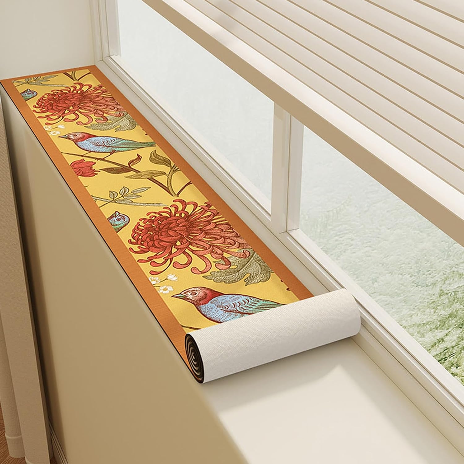 Window Sill Cushion Pad - Narrow Adjustable, Balcony Protective Pad for Bay Windows, Absorbent Dust-Proof Liner with Non-Slip Backing, Cut-to-Fit(ligjt Grey,3.9X59.1IN)