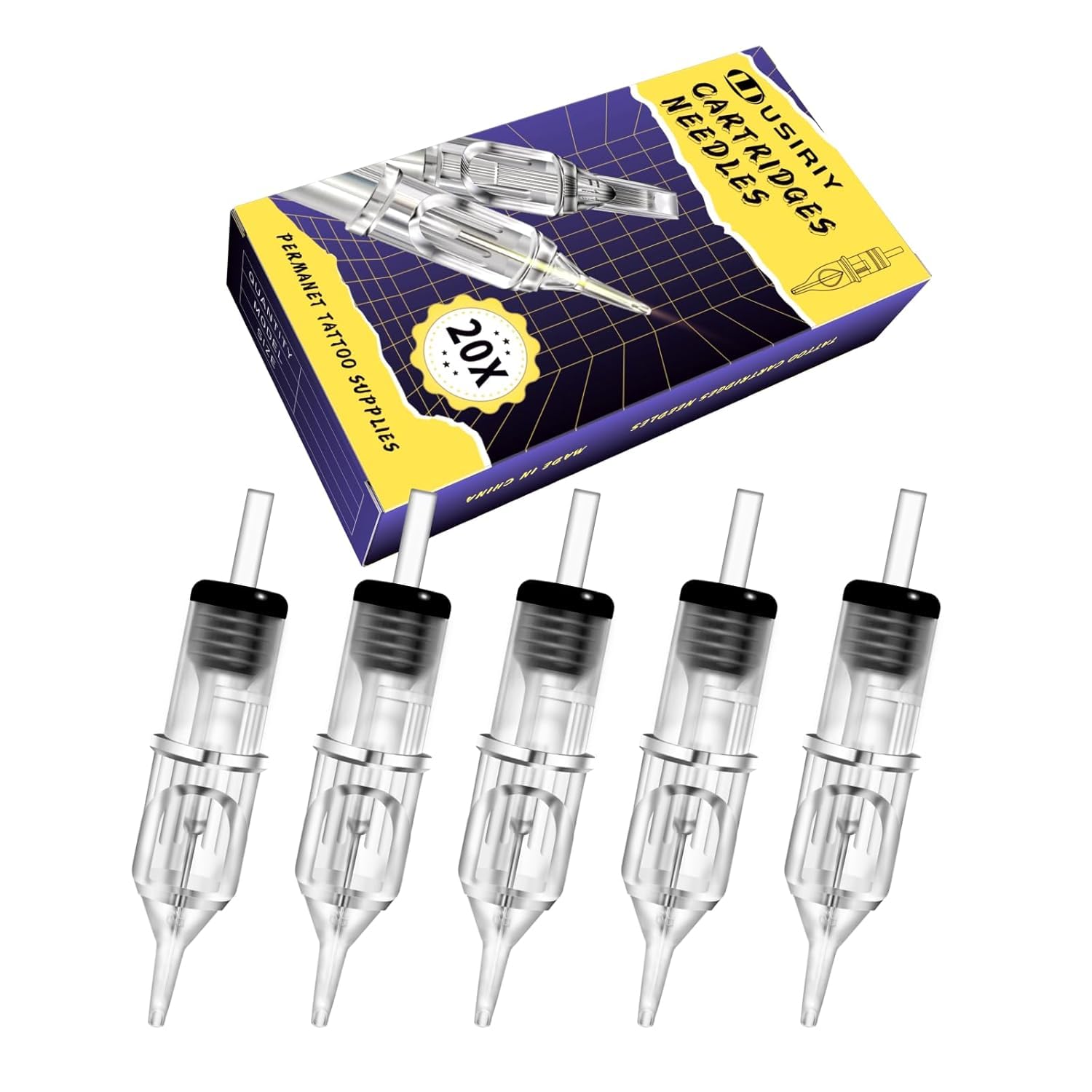 20Pcs Tattoo Cartridge Needle and 5Pcs 3mm Tattoo Skin 8“x12” - Usiriy Tattoo Fake Skins 5pcs 8x12" Tattoo Practice Skin 3mm Thick Synthetic Tattoo Skins Soft Silicone Skin Practice