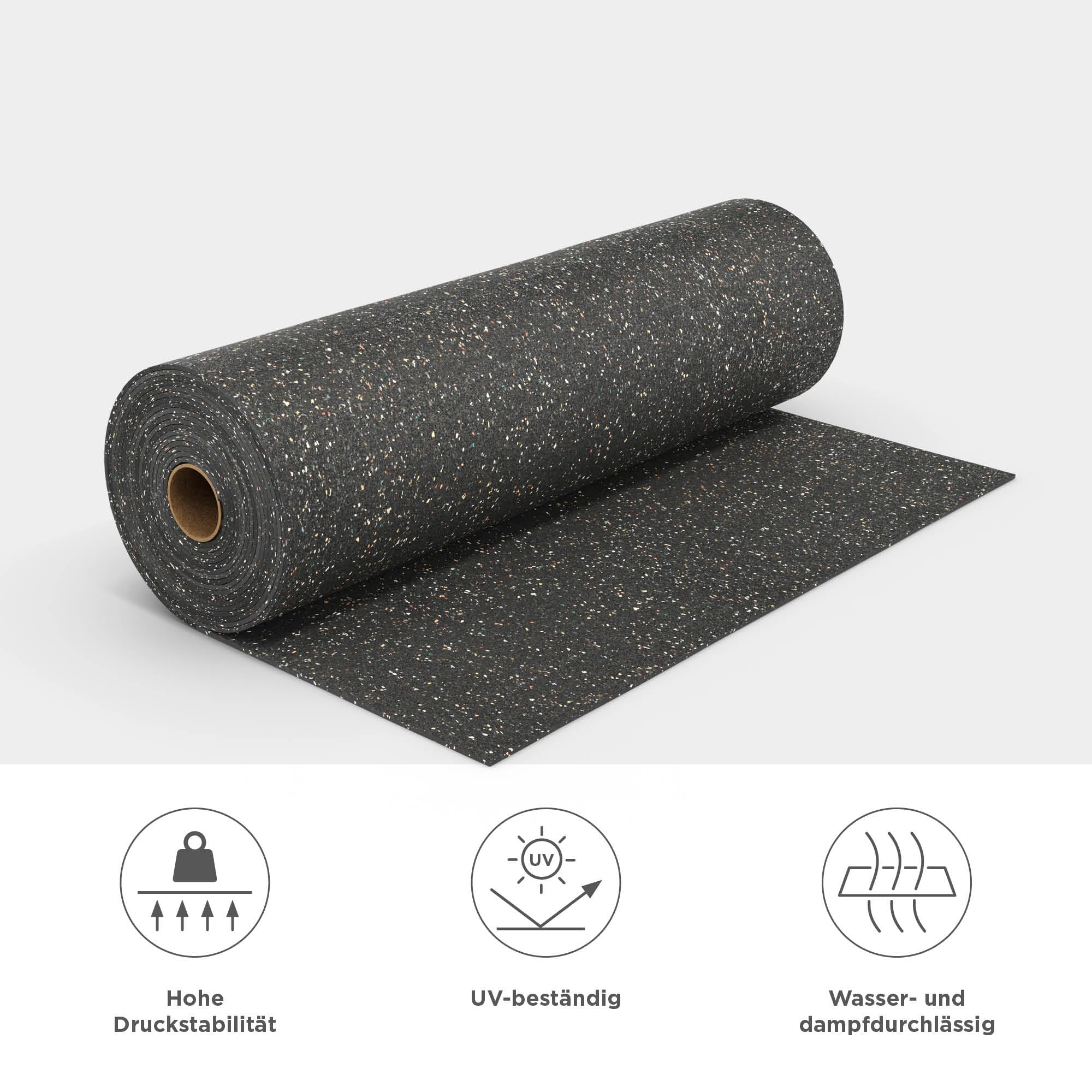 blizz-z Profi Bautenschutzmatte Stärke 10 mm - Breite: 125 cm x Länge: 6 m | Schutz von Abdichtungen im Bereich Dachbegrünung - Schutzlage für Baumaterialien, Stelzlagern aus PUR-Gummigranulat
