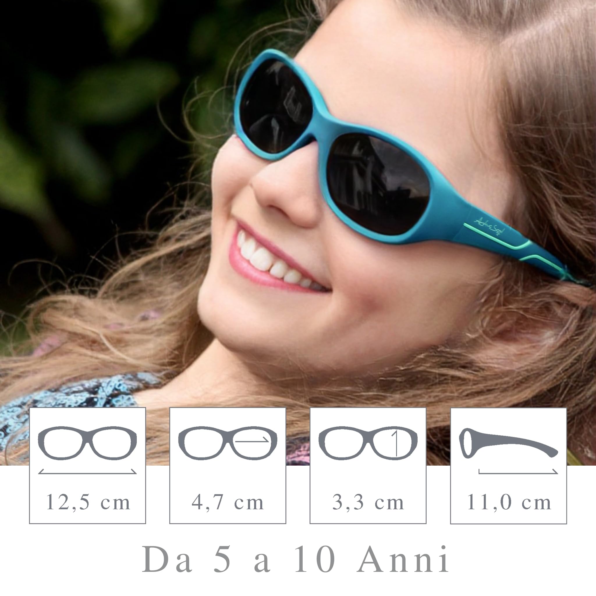 ActiveSol Occhiali da sole per bambini Kids@School, 5 – 10 anni, protezione UV, polarizzati