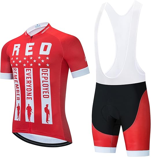OROLLING Red Cycling Jersey Men's Cycling Jersey Army