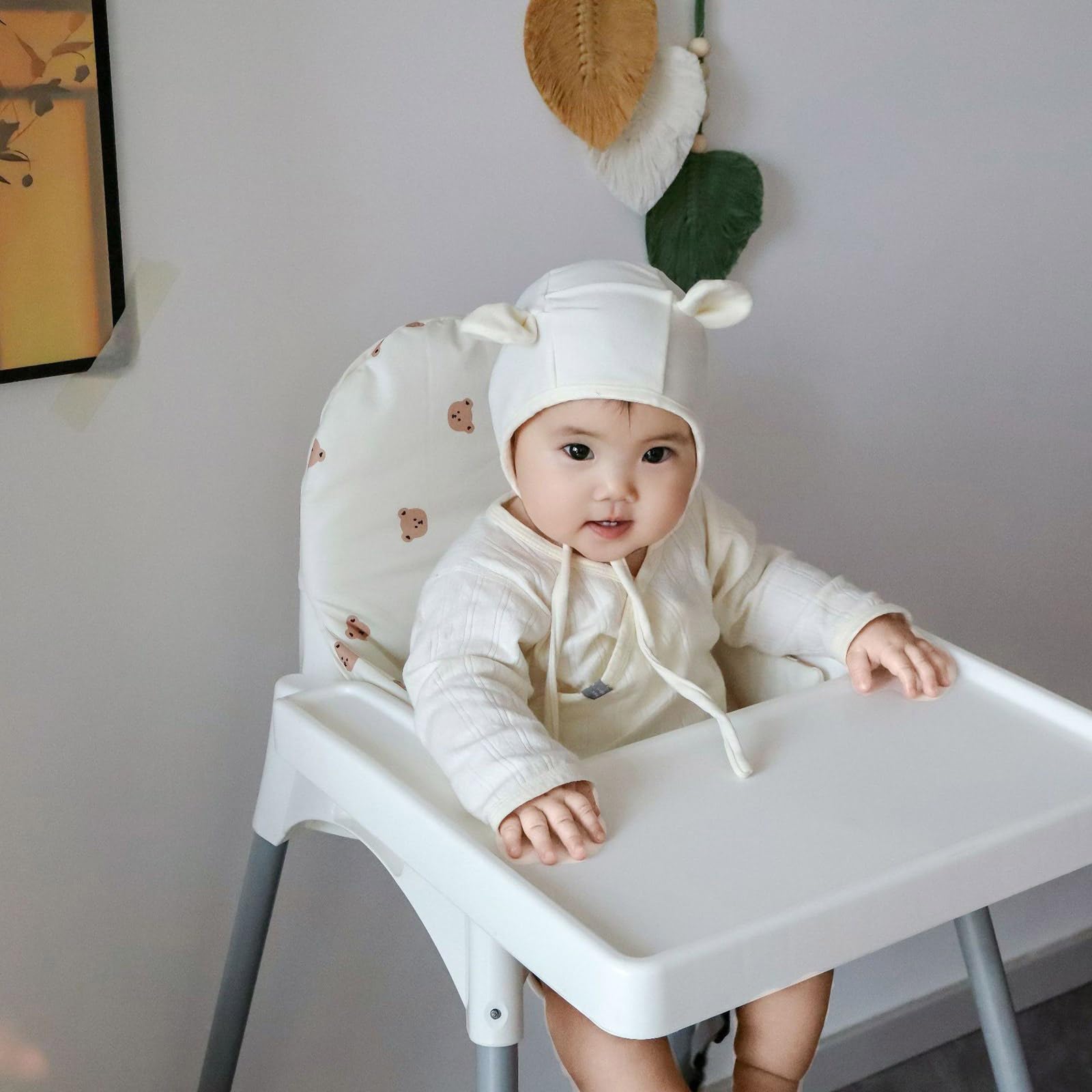 Funda para silla lavable a máquina, fácil de limpiar, cojín para silla de alimentación infantil, estampado de dibujos animados, transpirable