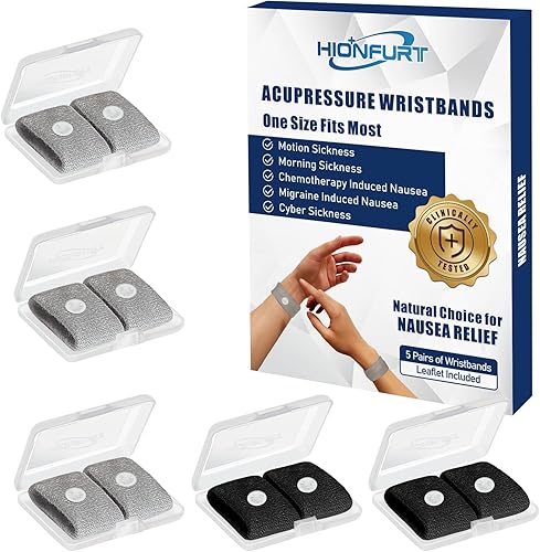 Vista 32 de Motion Sickness Bands Anti Náuseas Pulsera Ver 1-2 Pares Camo Azul, Camo Rosa