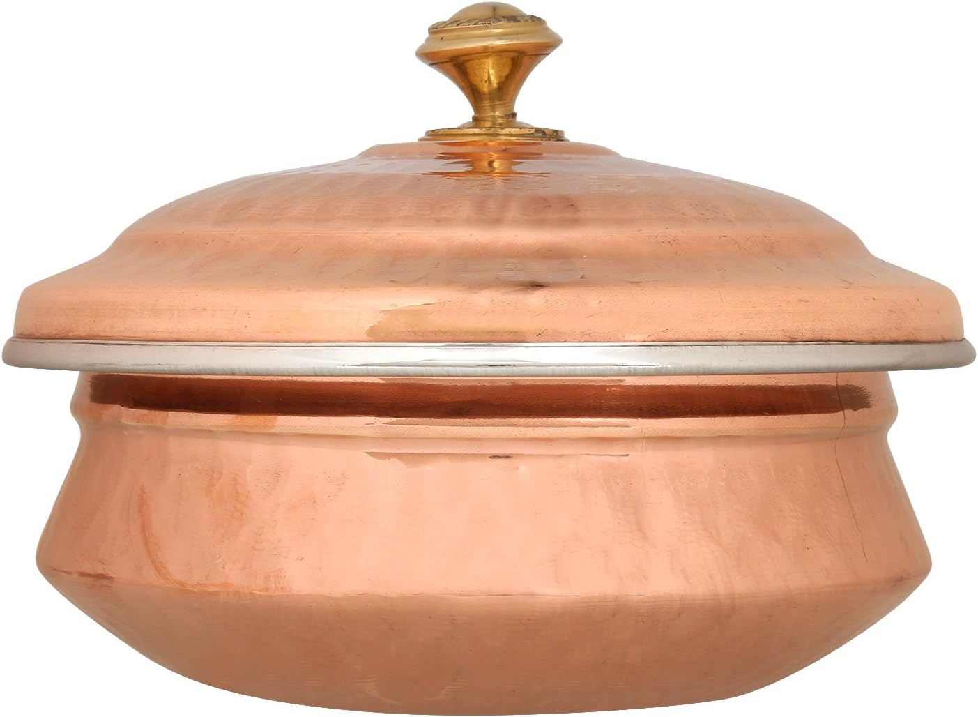 Zap Impex Copper Tableware Serving Bowl Indian Serve ware Handi Set Tureen Copper Stainless Steel Serving Dishes (13 cm) set of 2 image 4
