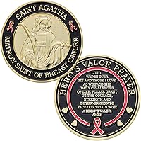 Vista 1 de Hero's Valor St. Agatha, Santa Matrona del Cáncer de Mama, Moneda de Desafío de Oración, 1-Pack (Una Moneda)