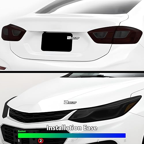 Miniatura 2 de BOGAR TECH DESIGNS Kit de tinte completo para faros traseros compatible con Chevrolet Cruze 2016-2018, humo oscuro