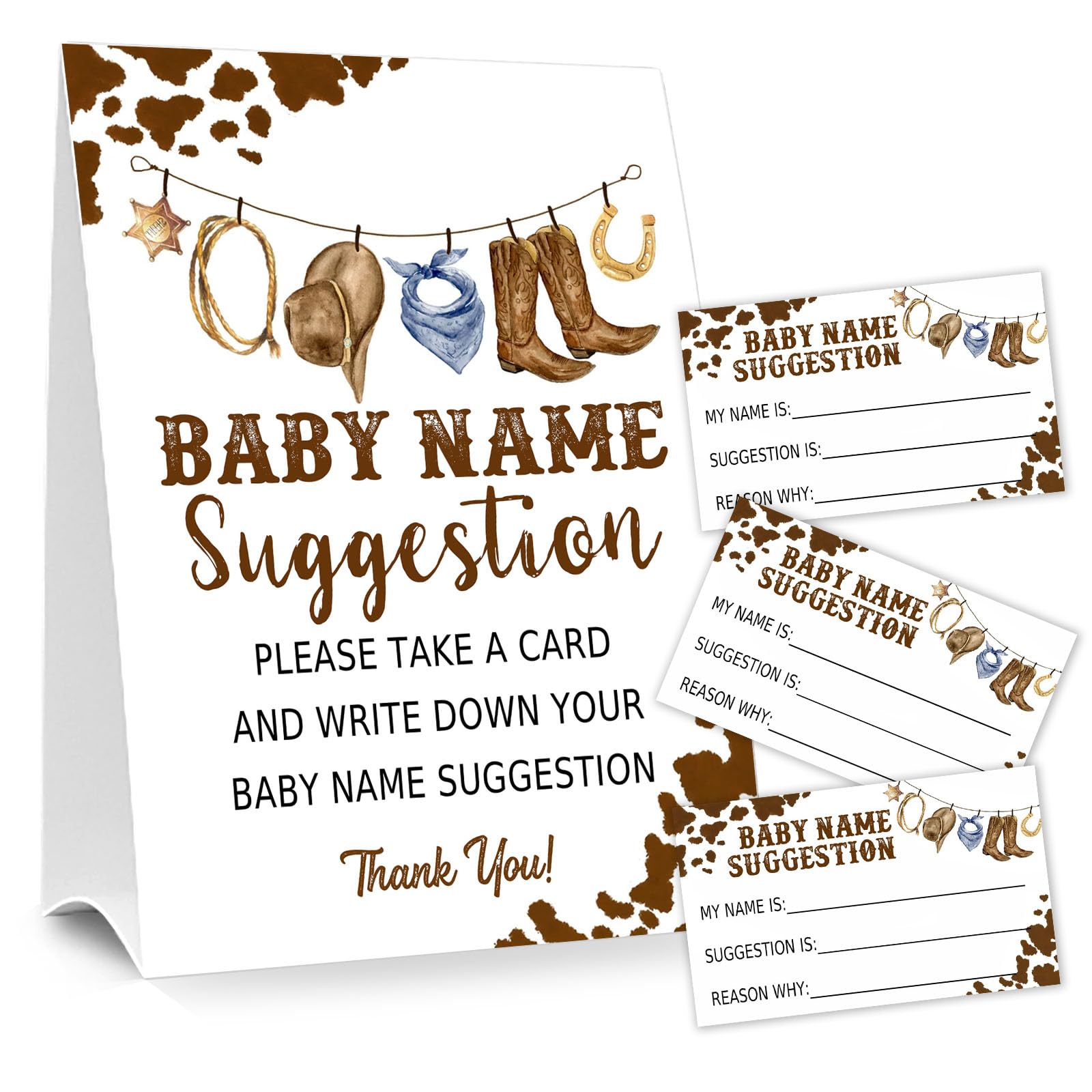 Baby Name Suggestion Sign For Shower Games - 5x7 Inch Kraft Sign With 50 Cards, Minimalist Design - View #11