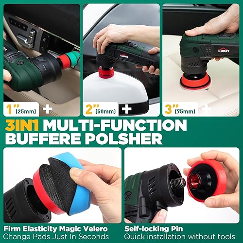Miniatura 5 de Kit de pulidora rotativa de 1"2"3"  Máquina pulidora de alta potencia de 780 W con accesorios de 27 piezas  Rosca M58-11 2.953 in3.937 in5.512 in